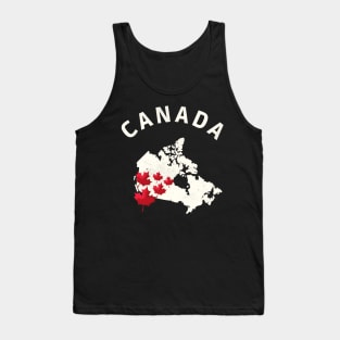 Canada Map Maple Leaf Canadian Pride Tank Top